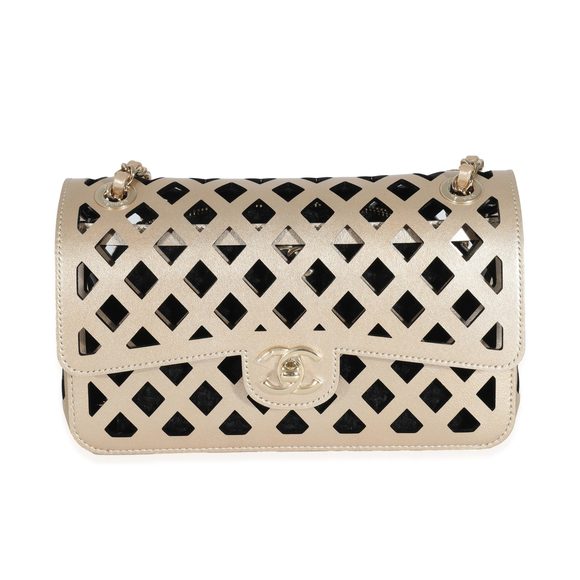 Chanel Gold Leather See Through Single Flap Bag - Picture 1 of 8